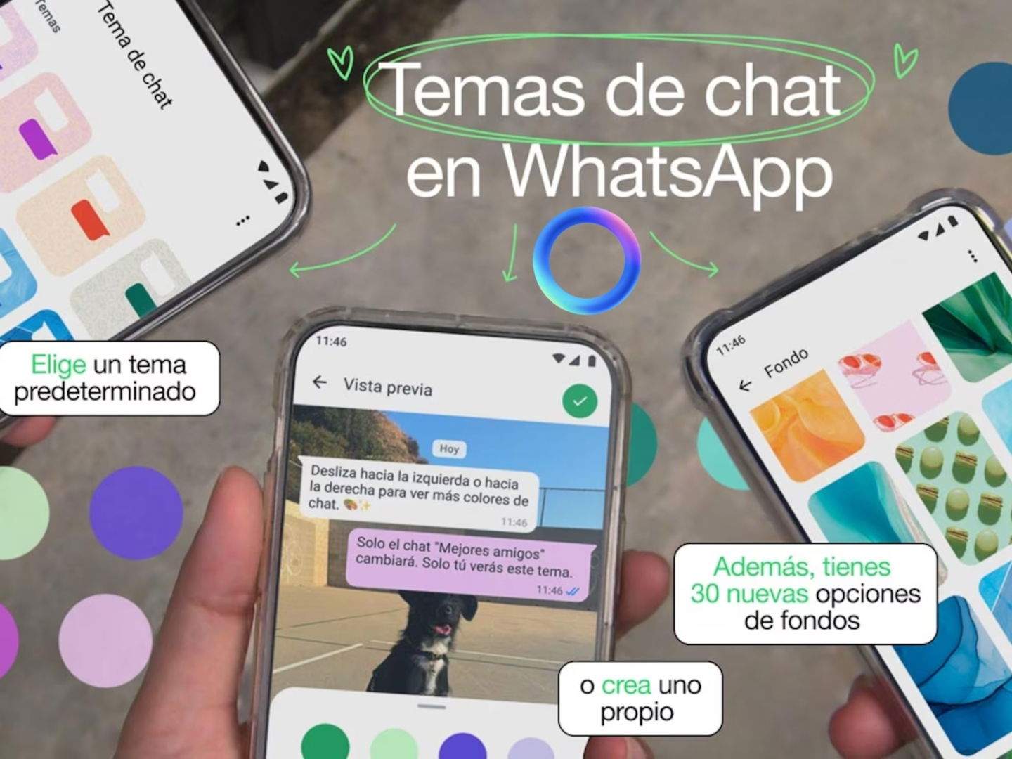 WhatsApp s'actualitza permetent crear fons de pantalla per als teus xats amb IA