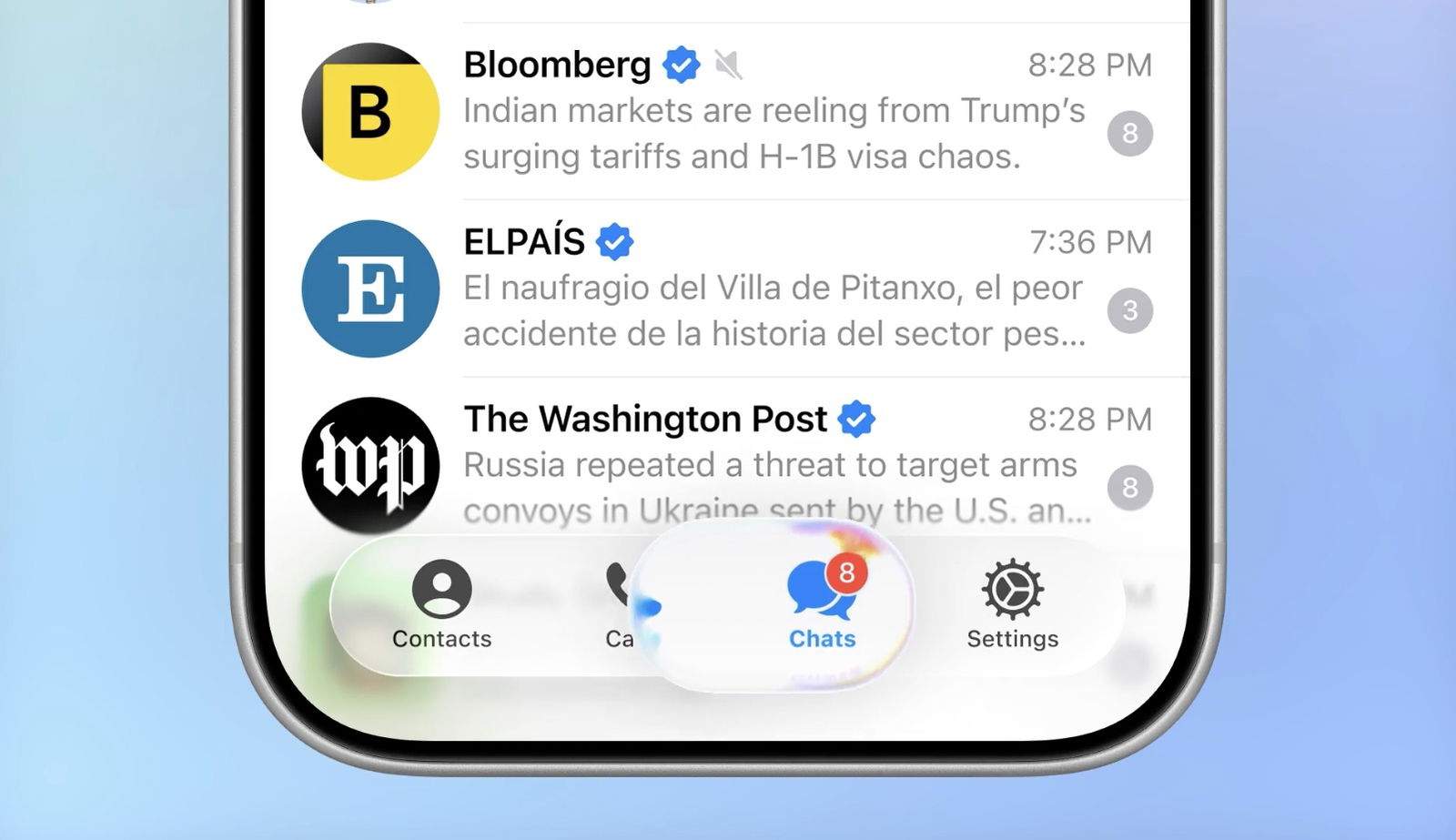 Telegram actualitza el seu disseny amb Liquid Glass, el millor de tot és que no necessitaràs tenir iOS 26