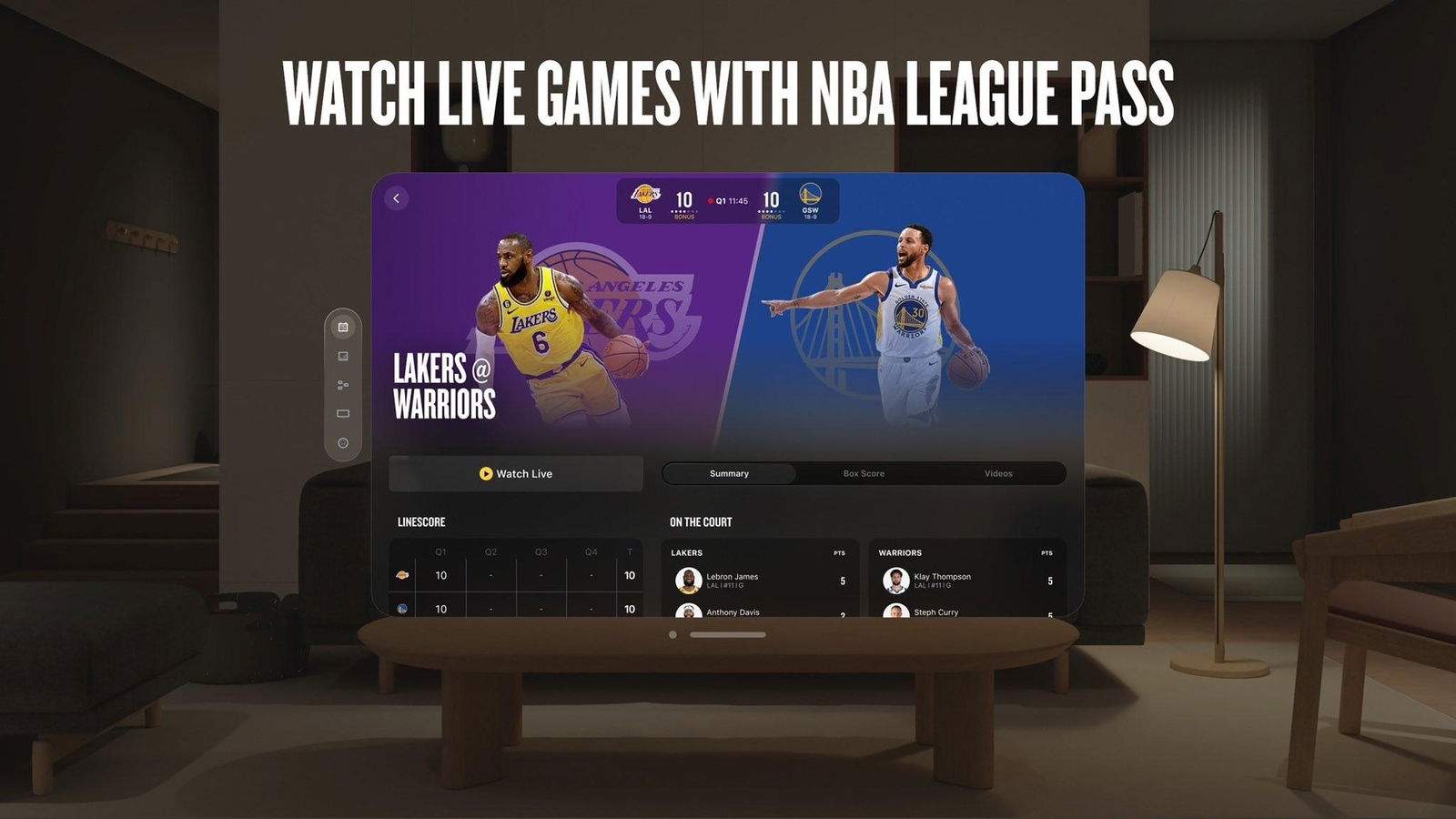 Aquest any podràs veure els Los Angeles Lakers com si estiguessis a la pista des de l'Apple Vision Pro