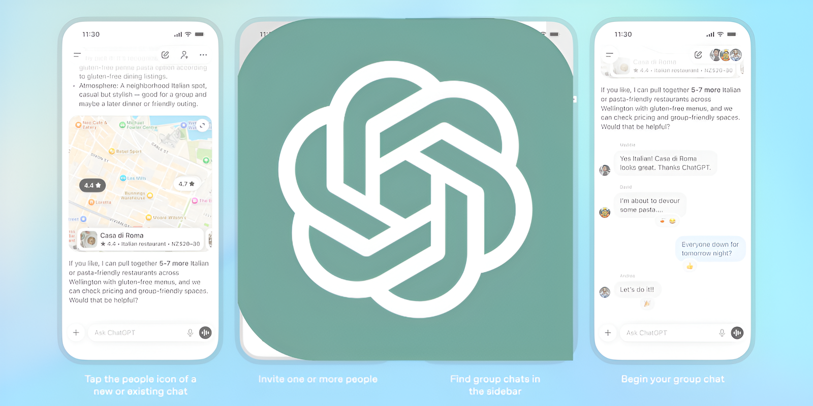 ChatGPT està afegint xats grupals en algunes regions