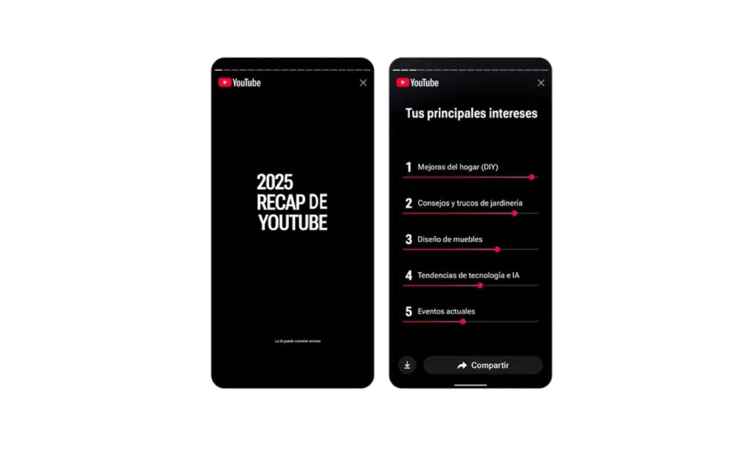 YouTube llança Recap, un "Spotify Wrapped" dels teus vídeos més vistos de l'any: descobreix com veure'l