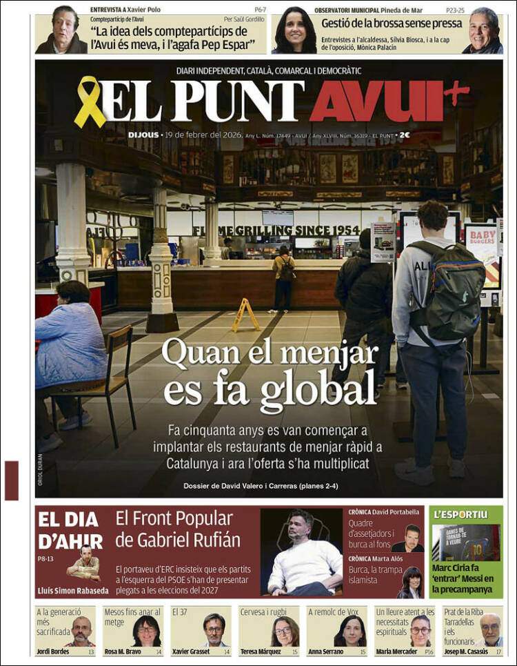 'El Punt Avui', 19 de febrero de 2026
