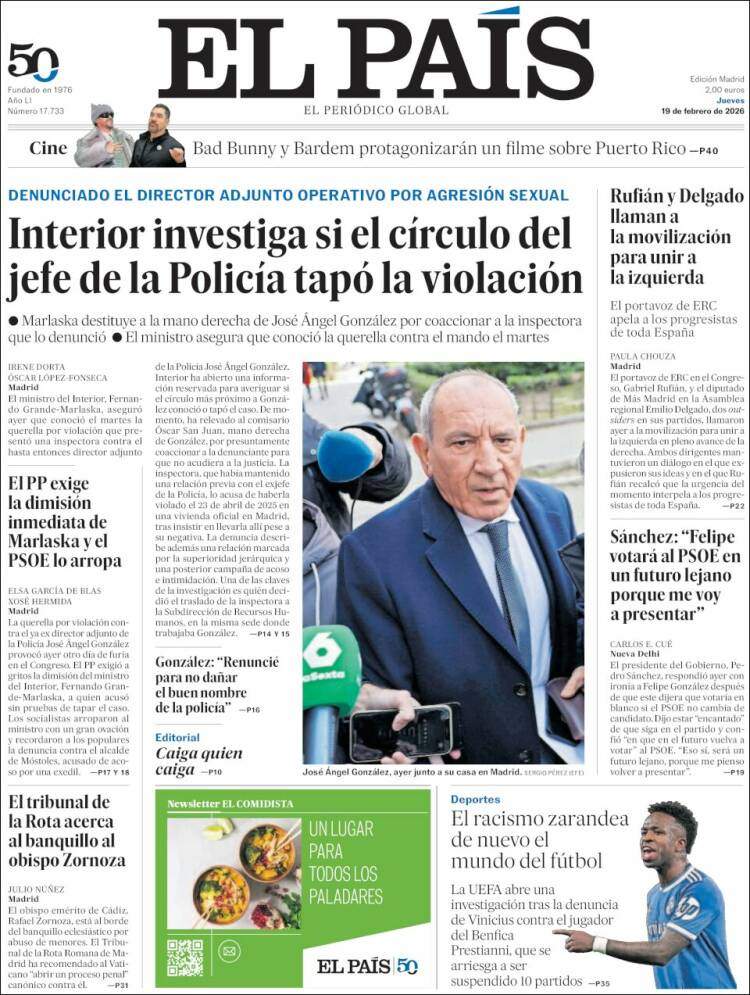 'El País', 19 de febrero de 2026