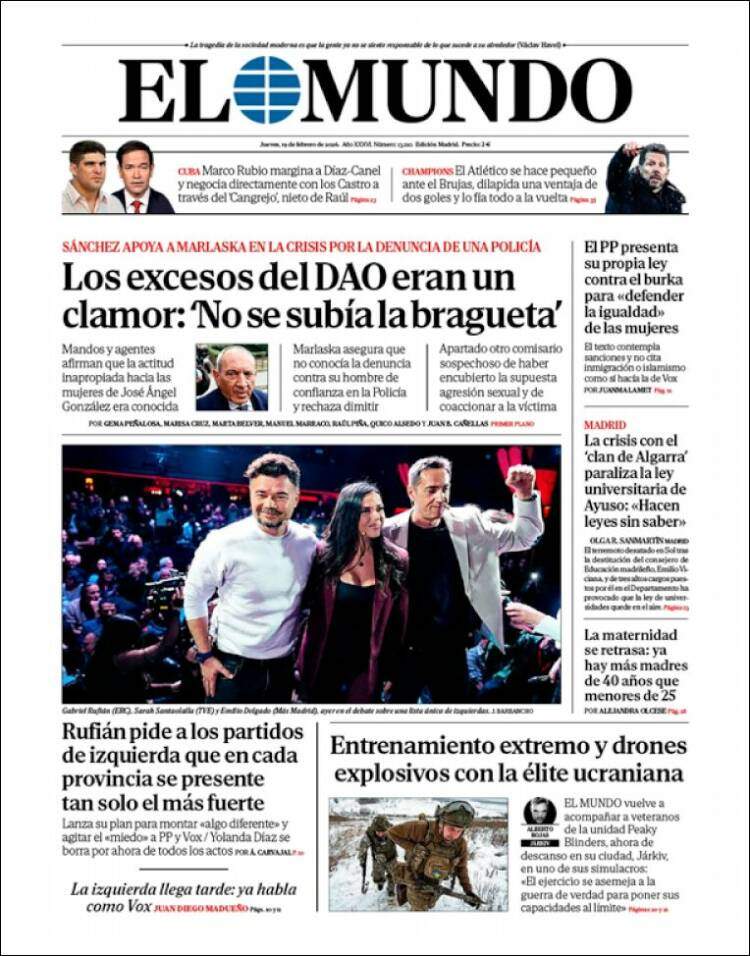 'El Mundo', 19 de febrero de 2026