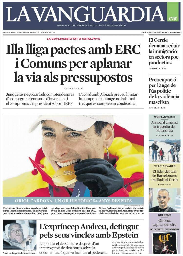 'La Vanguardia'. 20 de febrer de 2026