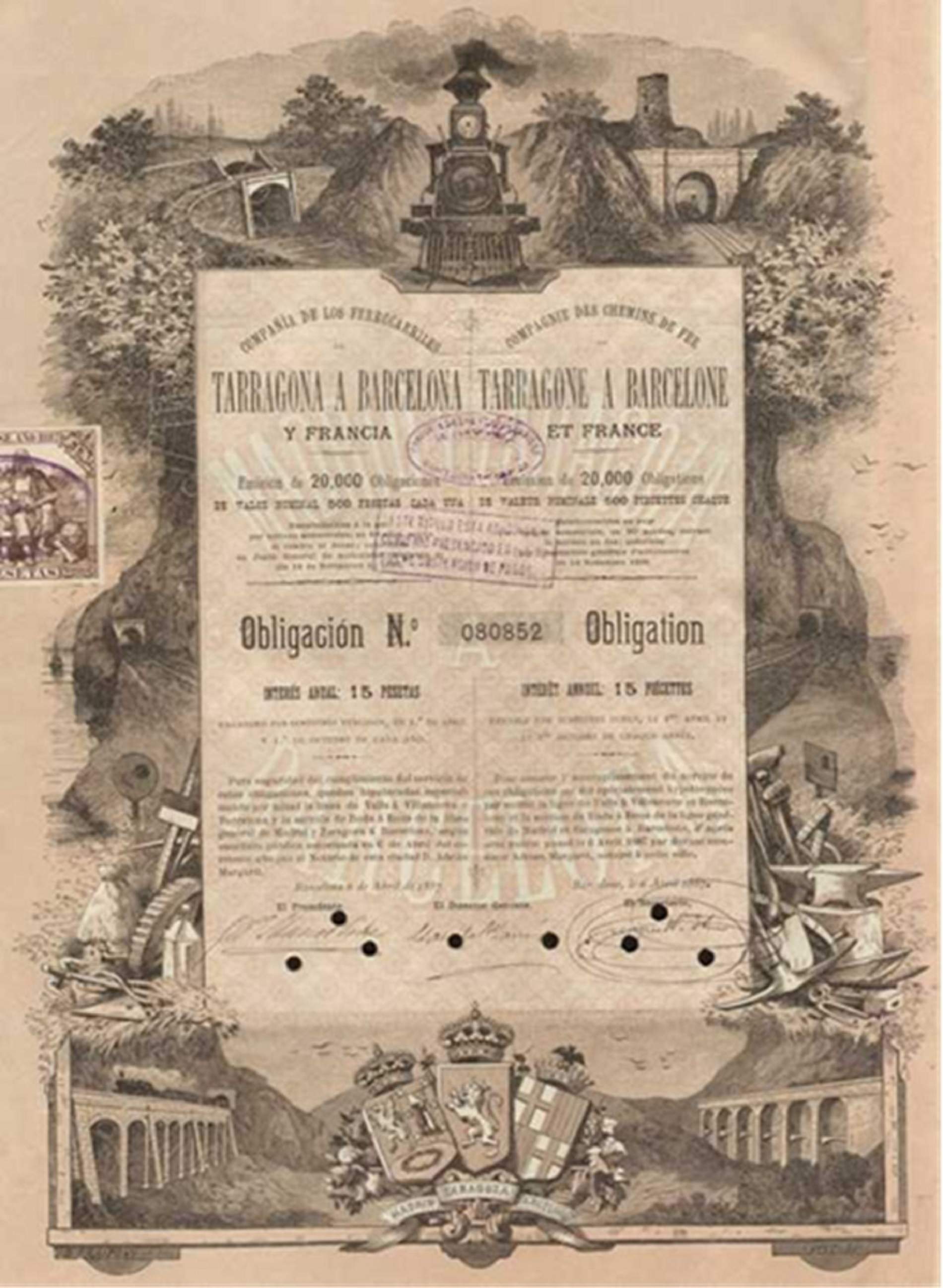 Títol de la TBF (1875). Font Wikimedia Commons