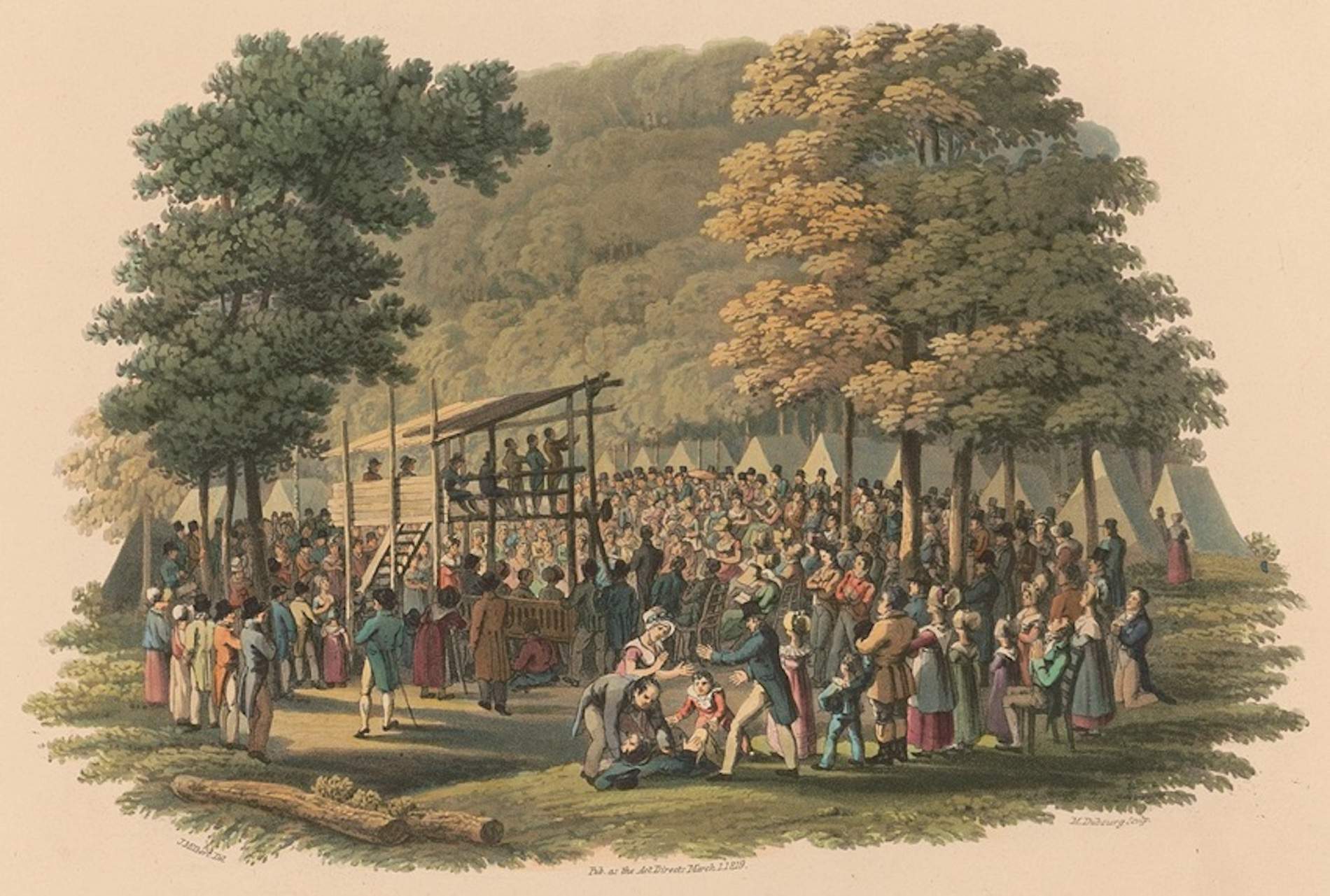 Campamento Metodista, una de las confesiones de la Foreign Missions (1819). Fuente Biblioteca del Congreso de los Estados Unidos Campamento Metodista, una de las confesiones de la Foreign Missions (1819). Fuente Biblioteca del Congreso de los Estados Unidos