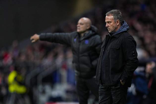 Hansi Flick, durante un partido del Barça / Foto: Europa Press