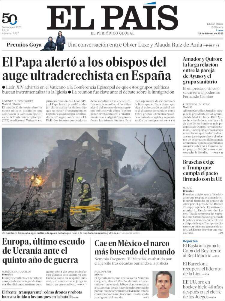 'El País', 23 de febrero de 2026