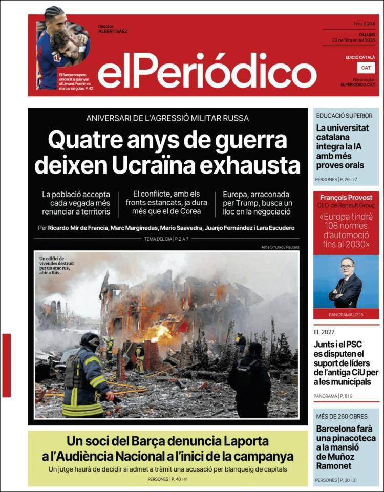 'El Periódico', 23 de febrero de 2026
