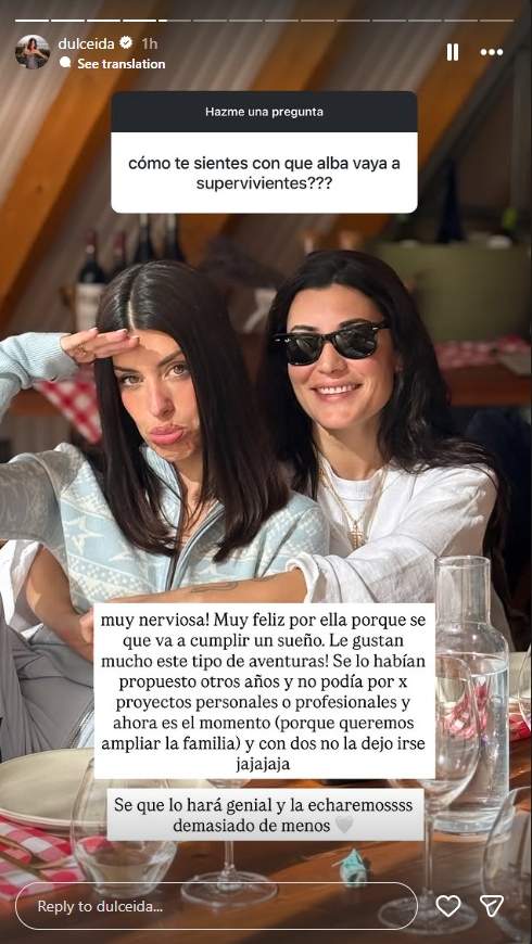Dulceida responde sobre Alba Paúl y Supervivientes / Instagram Dulceida responde sobre Alba Paúl y Supervivientes / Instagram