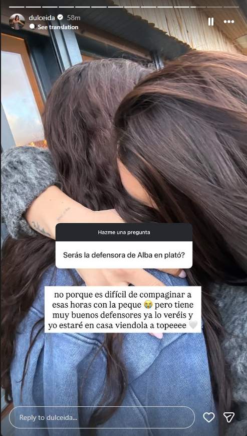 Dulceida responde si será la defensora de Alba en SV / Instagram Dulceida responde si será la defensora de Alba en SV / Instagram