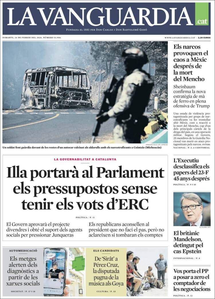 'La Vanguardia', 24 de febrero de 2026 'La Vanguardia', 24 de febrero de 2026