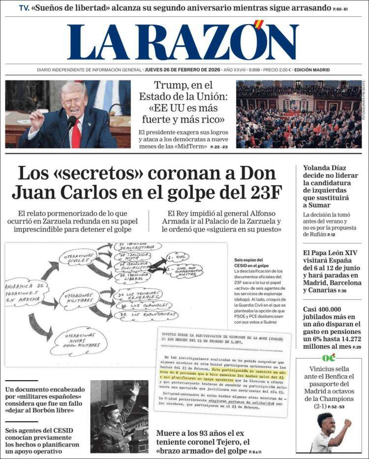 'La Razón', 26 de febrero de 2026
