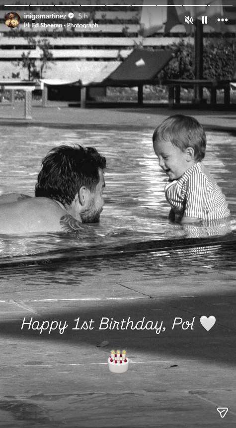 Iñigo Martínez y su hijo Pol de un año, Instagram