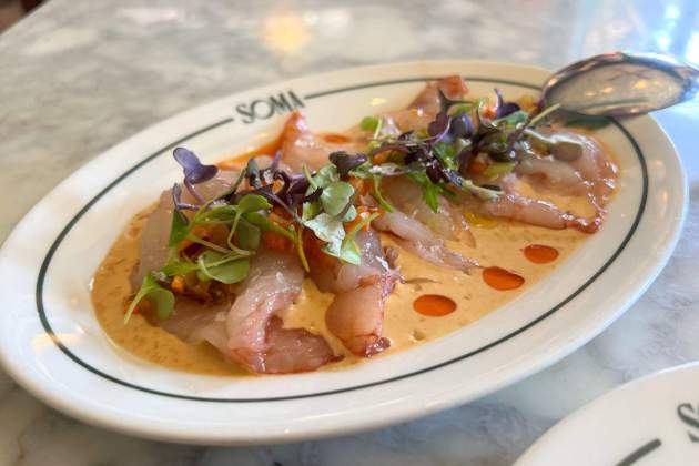 Gambas con salsa de cacahuete Soma Rosa Molinero Trias