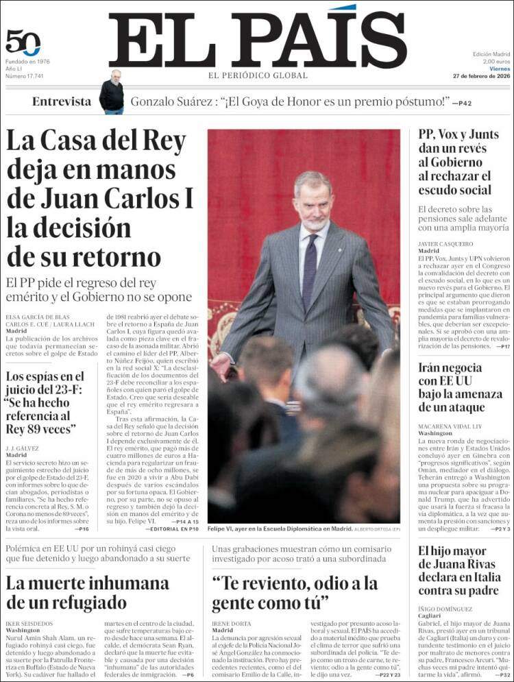 'El País', 27 de febrer de 2026
