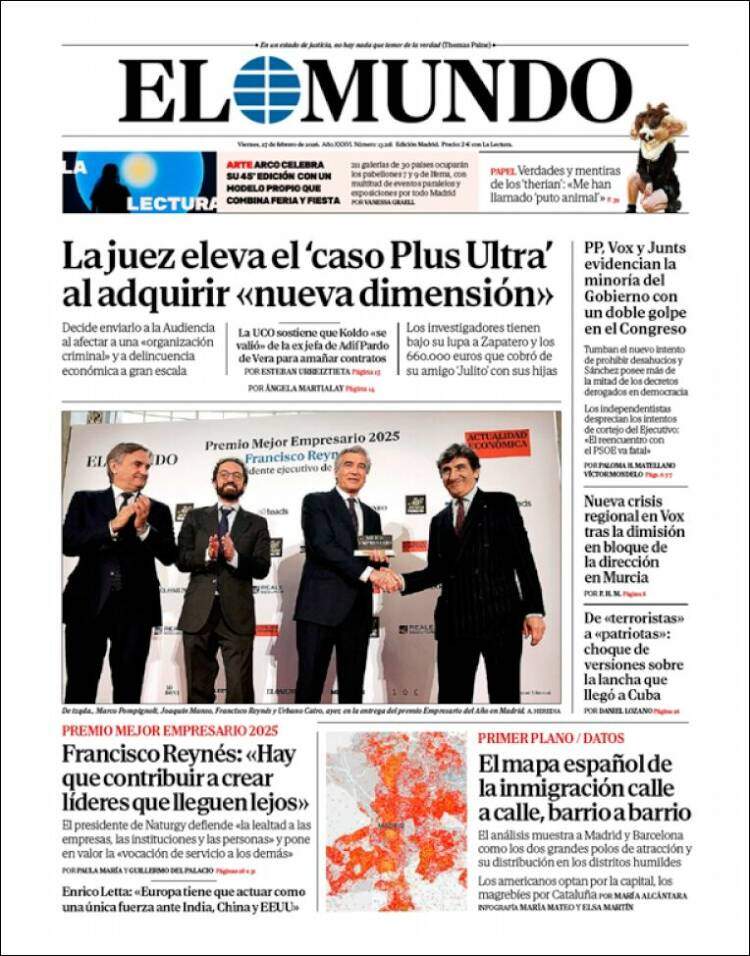 'El Mundo', 27 de febrer de 2026