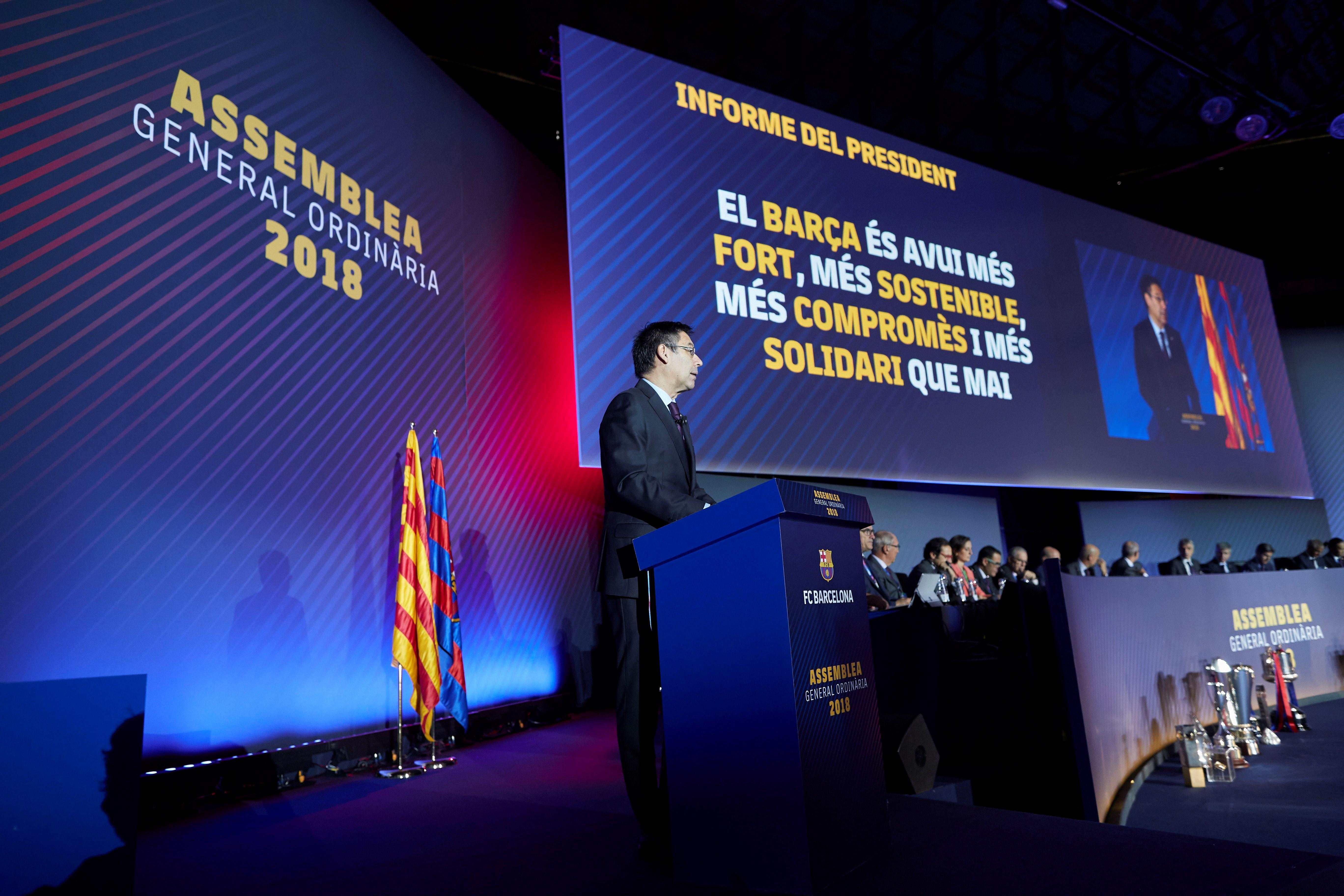 Bartomeu reitera la defensa del Barça a la libertad de expresión y al derecho a decidir