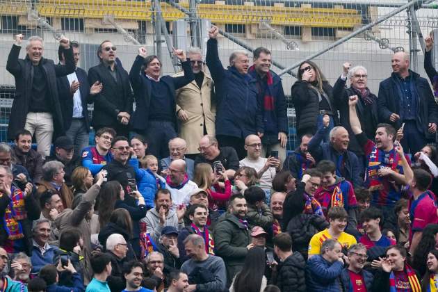 Joan Laporta grada Spotify Camp Nou / Foto: EFE