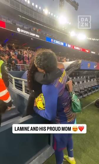El abrazo de Lamine Yamal y su madre  / Instagram
