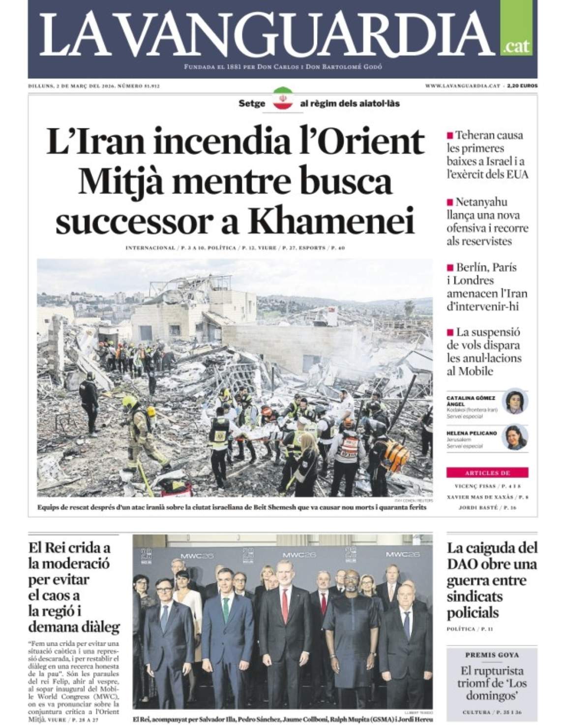 'La Vanguardia', 2 de març de 2026