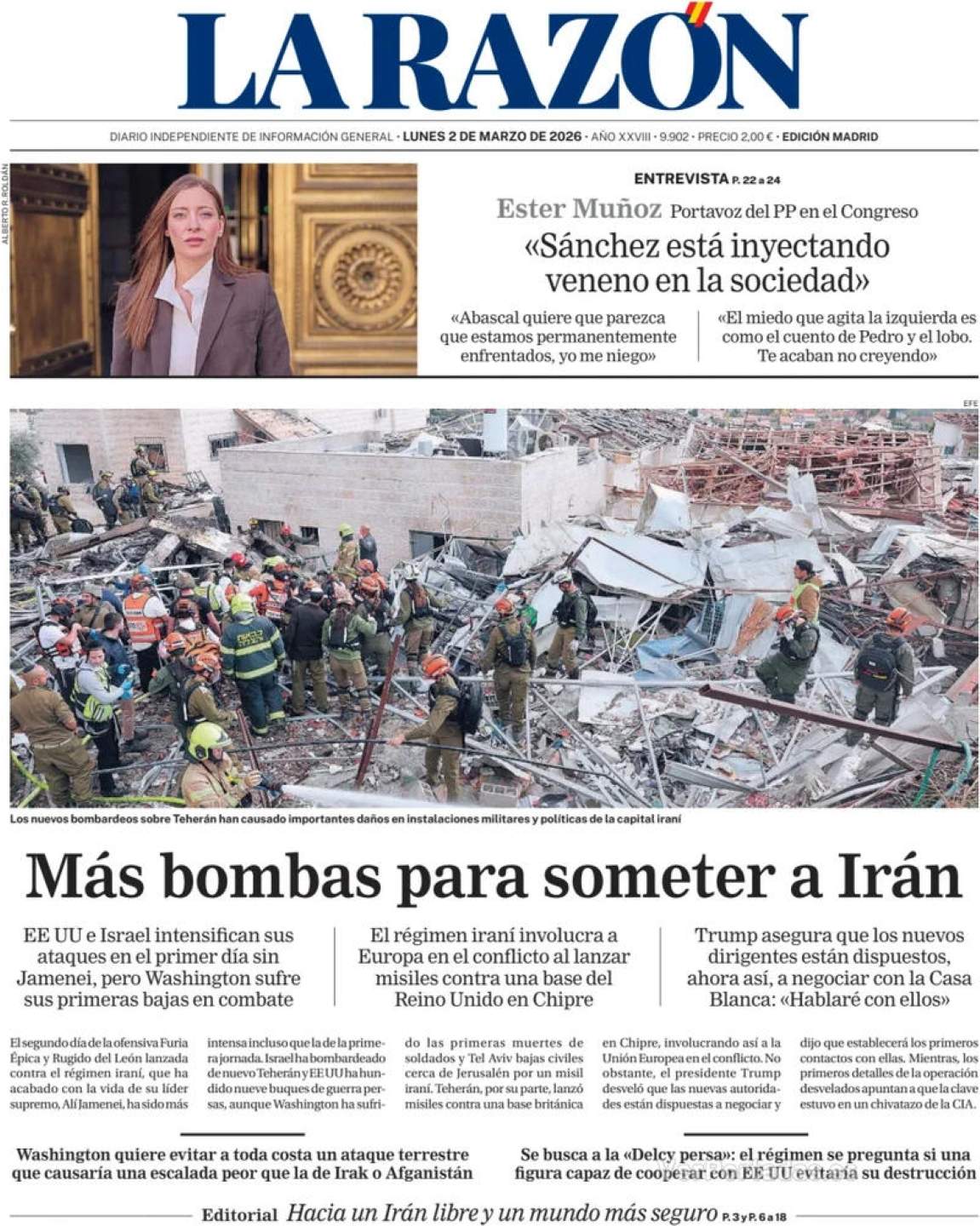 'La Razón', 2 de març de 2026