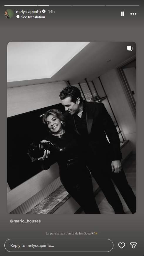 La dedicatoria de Melyssa Pinto a Mario Casas y su suegra / Instagram