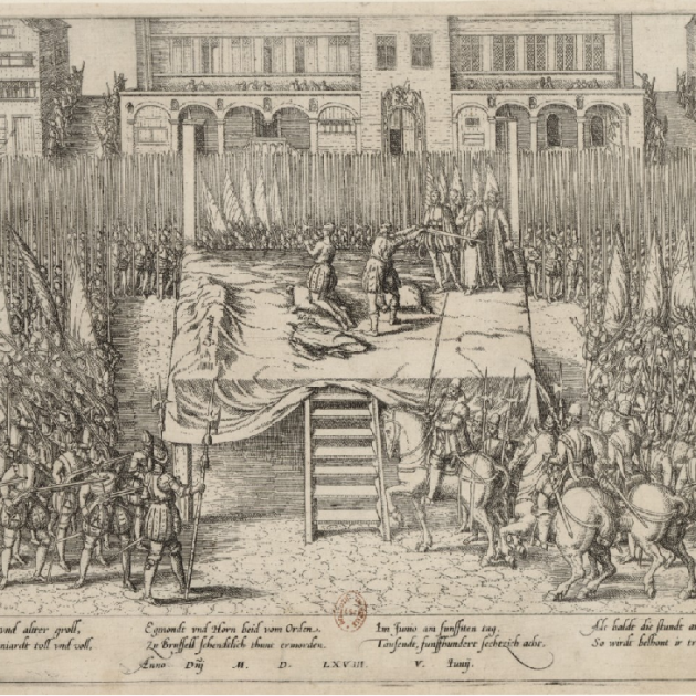 Gravat coetani que representa l'execució dels comtes d'Egmont i Horn. Font Bibliothèque National de France (1)