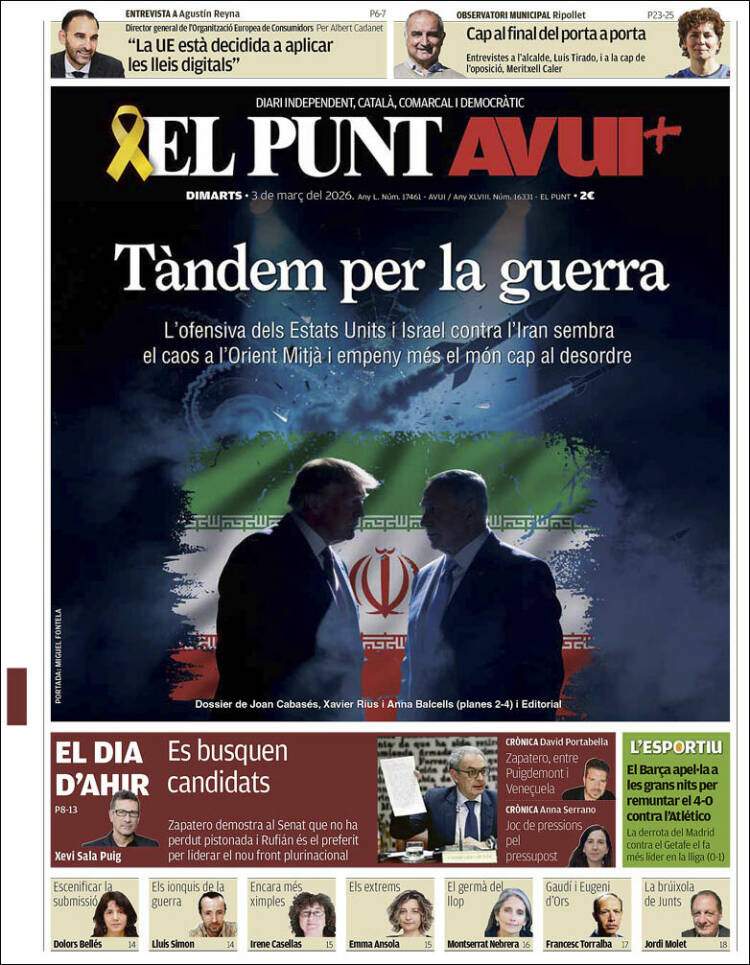 'El Punt Avui', 3 de marzo de 2026