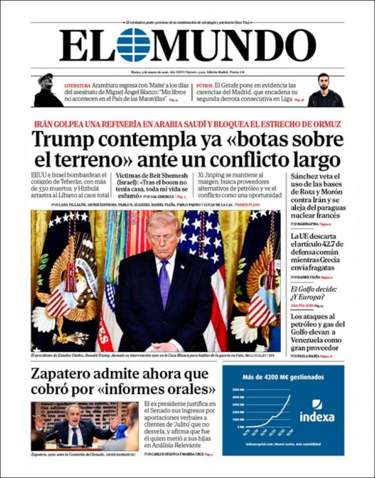 'El Mundo', 3 de marzo de 2026