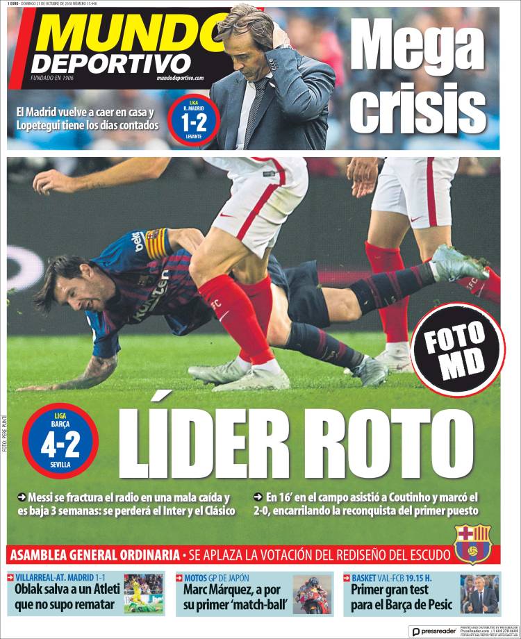 Mundo Deportivo Portada 21 10 2018 Mundo Deportivo Portada 21 10 2018