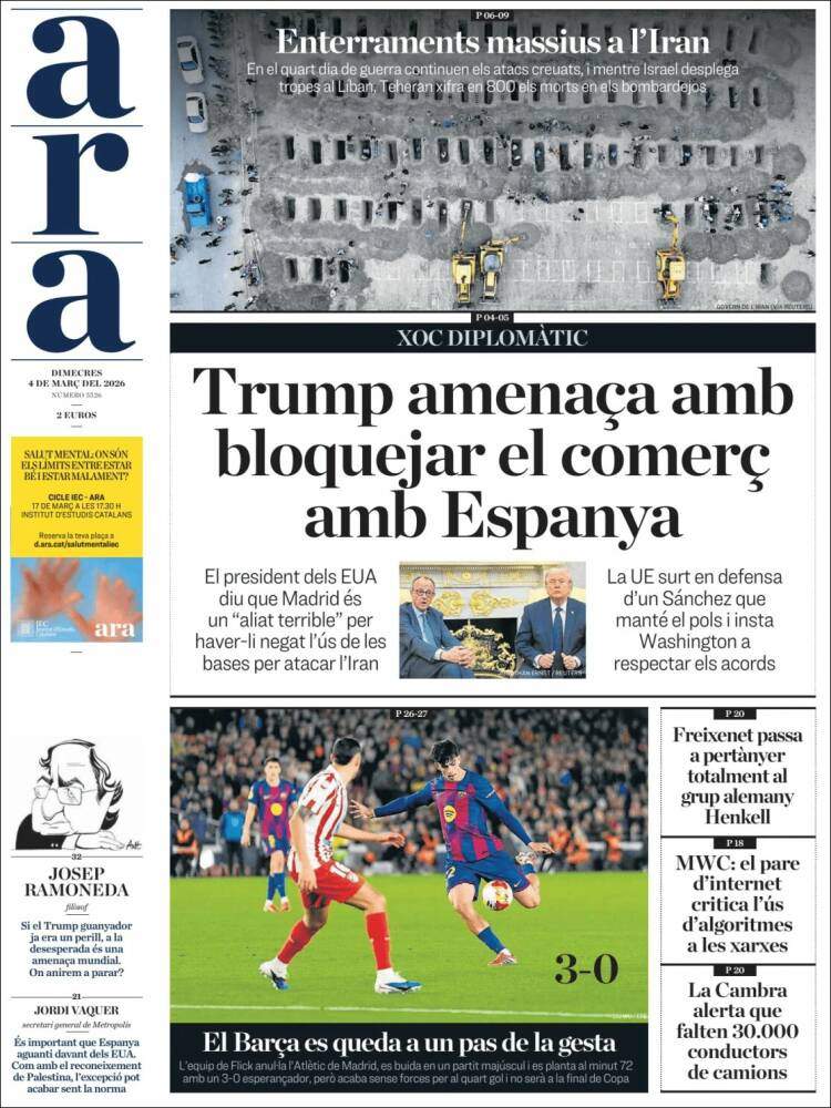 'Ara', 4 de març de 2026