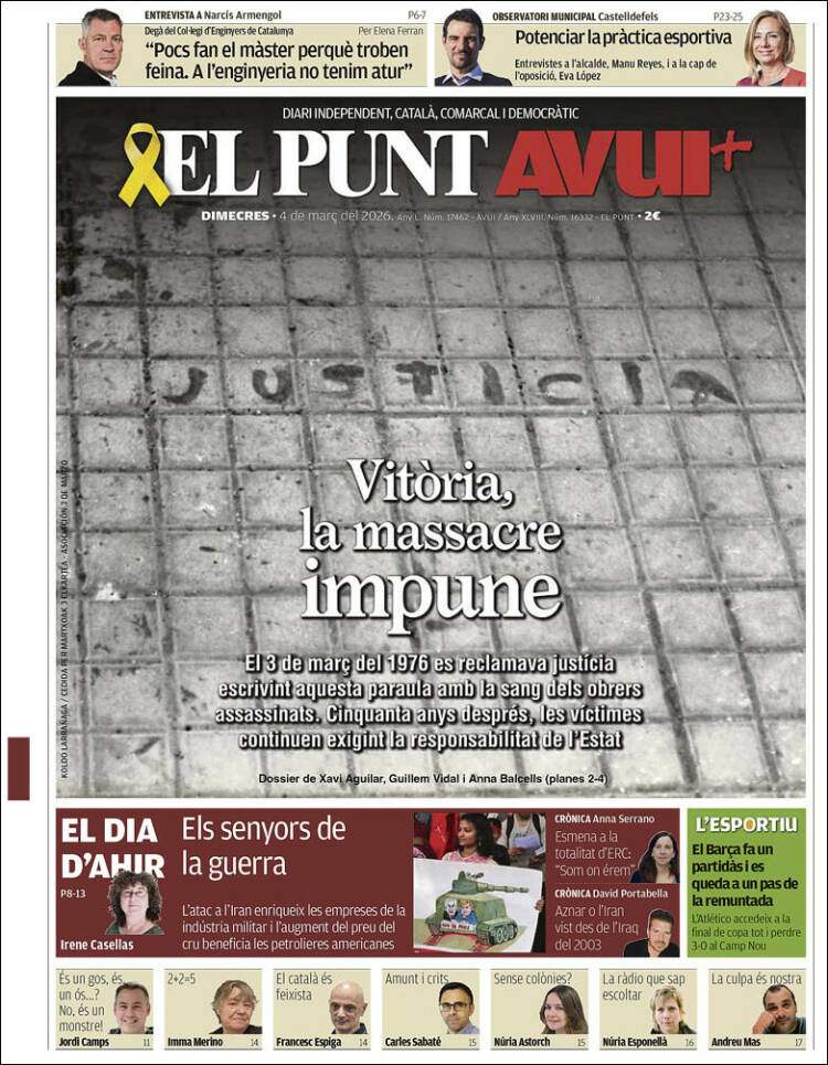 'El Punt Avui', 4 de març de 2026