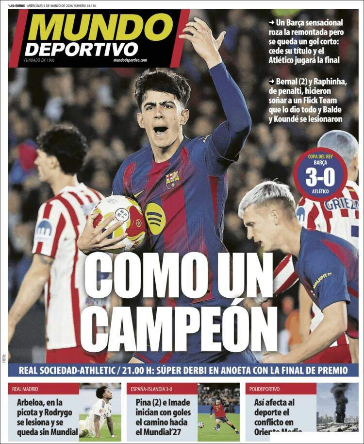 Portada Mundo Deportivo 04 03 2026 Portada Mundo Deportivo 04 03 2026