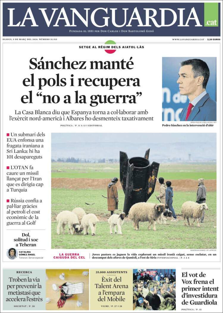 'La Vanguardia', 5 de març de 2026 'La Vanguardia', 5 de març de 2026
