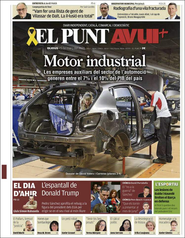 'El Punt Avui', 5 de març de 2026 'El Punt Avui', 5 de març de 2026