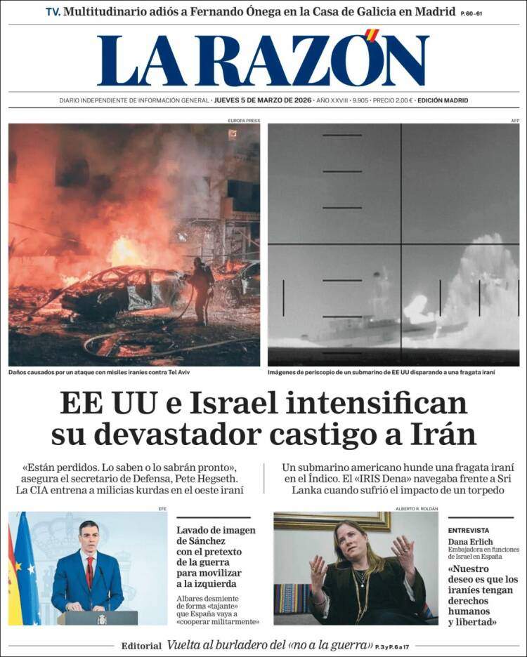 'La Razón', 5 de març de 2026 'La Razón', 5 de març de 2026