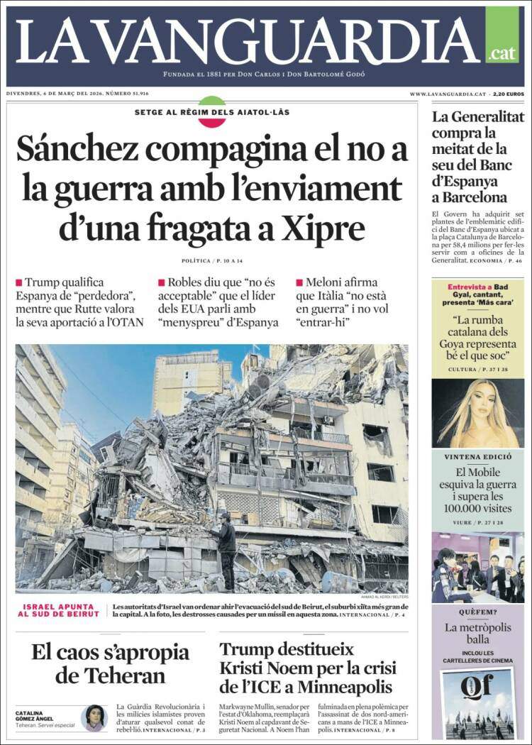 'La Vanguardia', 6 de març de 2026