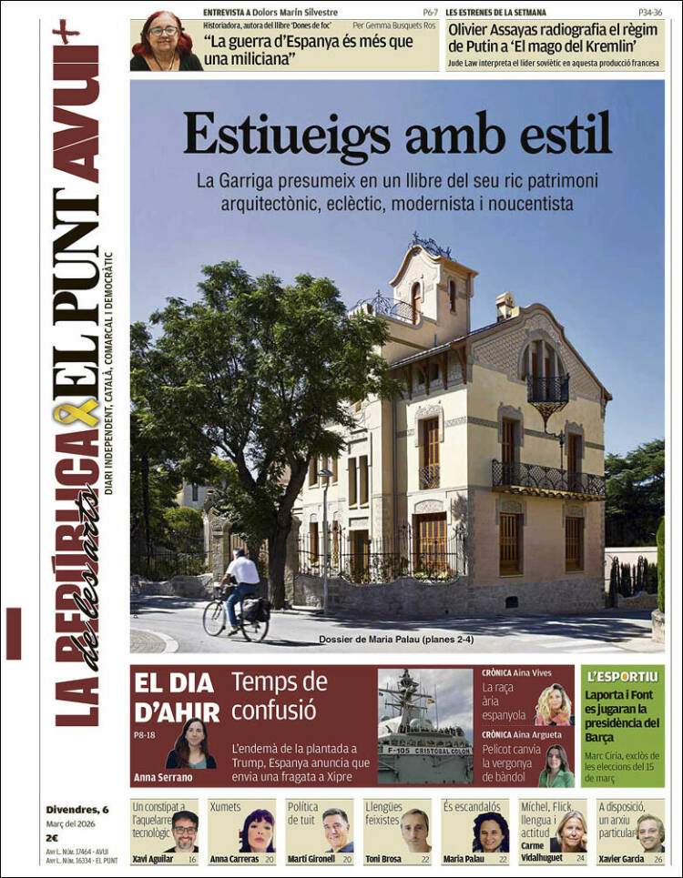'El Punt Avui', 6 de març de 2026