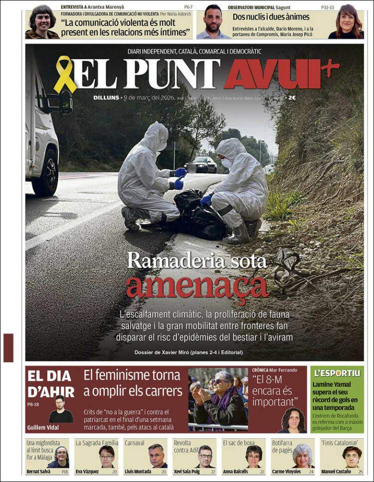 'El Punt Avui', 9 de març de 2026