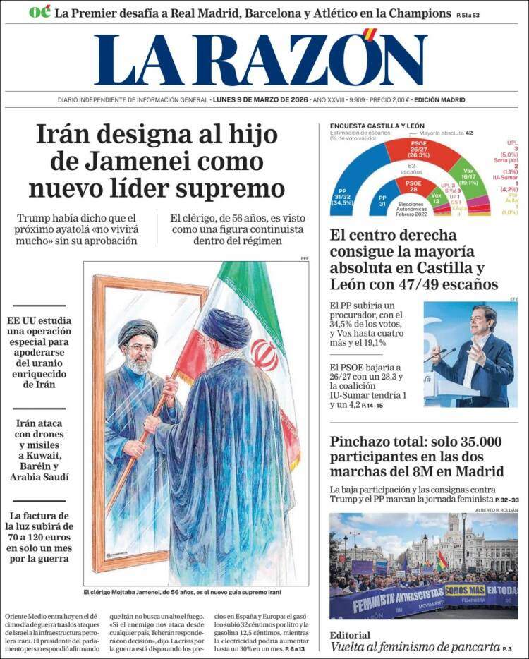 'La Razón', 9 de març de 2026