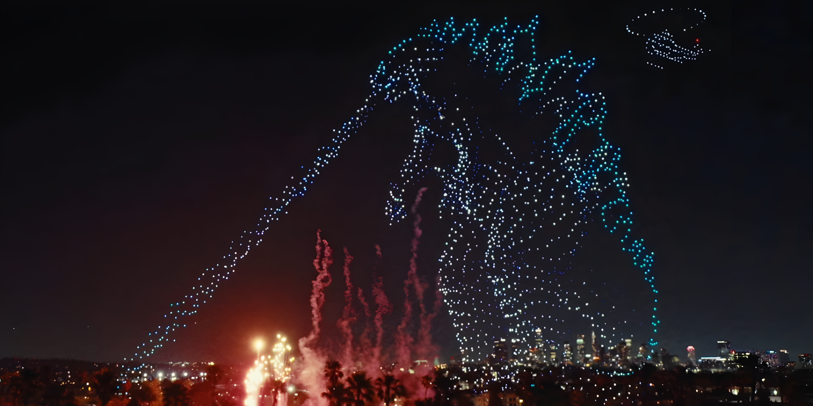 Un Godzilla gigante con drones para celebrar el estreno de la nueva temporada de Monarch: Legacy of Monsters