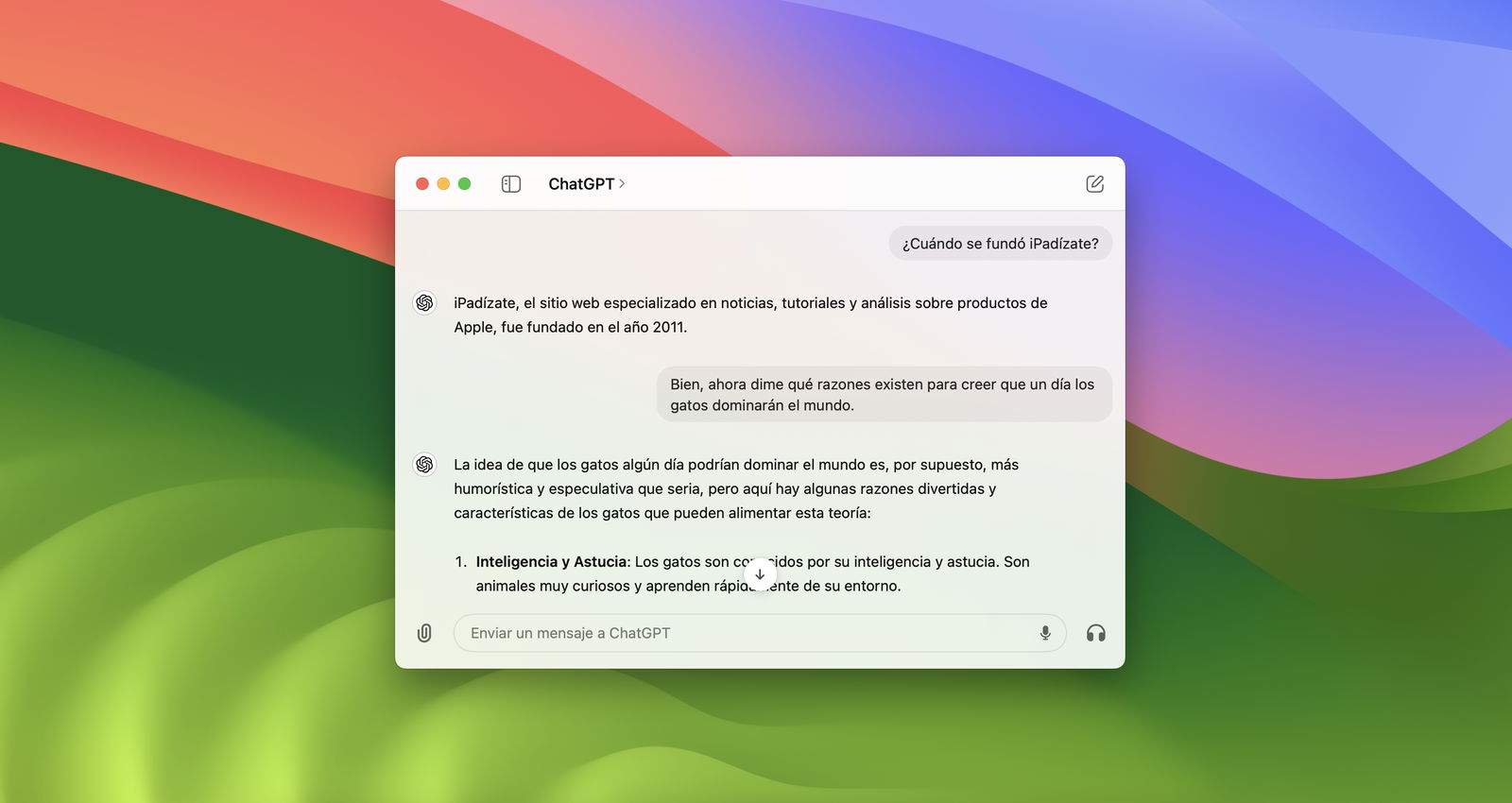 A l'espera d'Apple Intelligence, l'app de ChatGPT per a Mac ja està disponible per a tothom