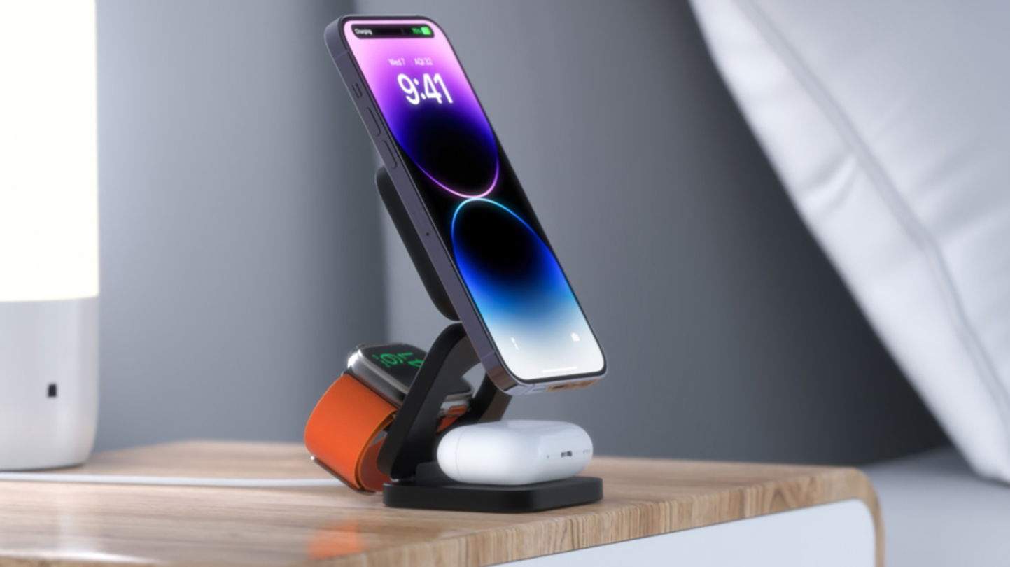 Aquesta és la base de càrrega plegable 3 en 1 que tot usuari d'iPhone desitjaria tenir