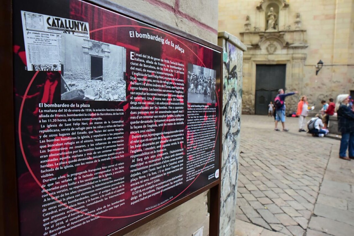 Barcelona recuerda los bombardeos en la plaza St. Felip Neri