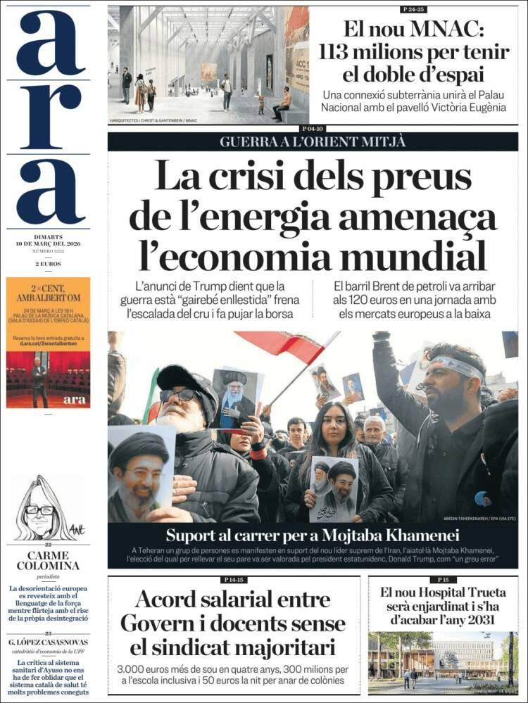 'Ara', 10 de març de 2026