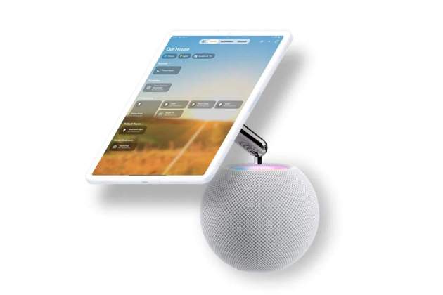 La forma de la pantalla inteligente de Apple unida a un HomePod mini