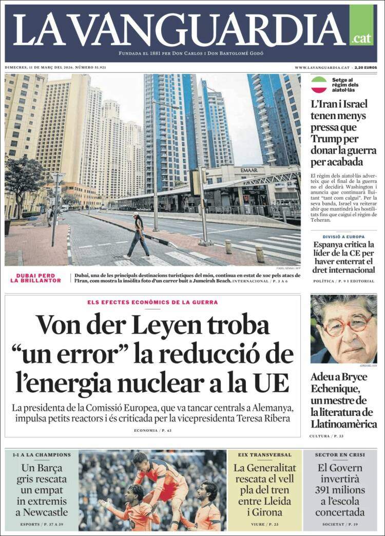 'La Vanguardia', 11 de marzo de 2026