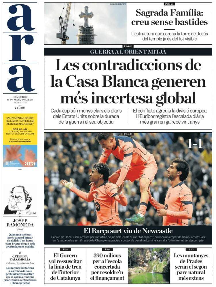 'Ara', 11 de marzo de 2026